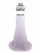 White Sleeveless Beading Zipper Prom Dresses