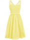 Admirable Yellow Sleeveless Chiffon Side Zipper Bridesmaids Dress for Prom and Party and Wedding Party