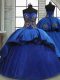 Romantic Sleeveless Sweep Train Lace Up Beading and Appliques Vestidos de Quinceanera