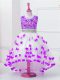 Simple White Zipper Scoop Appliques and Sequins Toddler Flower Girl Dress Tulle Sleeveless
