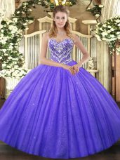 Graceful Sleeveless Beading Lace Up 15th Birthday Dress