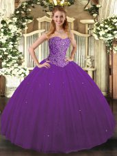 Sleeveless Beading Lace Up Sweet 16 Dresses