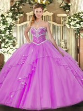 Charming Floor Length Ball Gowns Sleeveless Lilac 15 Quinceanera Dress Lace Up