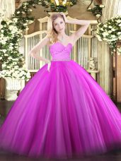Sumptuous Sleeveless Beading and Lace Zipper 15 Quinceanera Dress