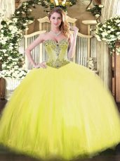 Shining Sleeveless Beading Lace Up Quinceanera Gowns