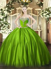 New Style Sweetheart Neckline Beading 15th Birthday Dress Sleeveless Lace Up