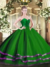 Fashion Sweetheart Sleeveless Tulle Sweet 16 Dresses Ruffled Layers Zipper