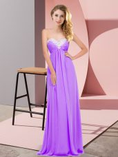 Lavender Sleeveless Ruching Floor Length Casual Dresses