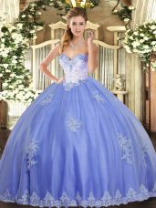 Traditional Sleeveless Beading and Appliques Lace Up Quinceanera Gowns