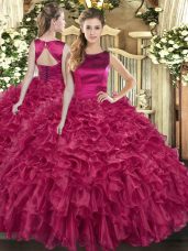Sleeveless Ruffles Lace Up 15th Birthday Dress
