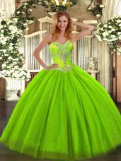 Spectacular Sleeveless Beading Floor Length 15th Birthday Dress