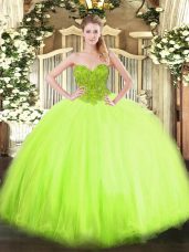 Sleeveless Beading Floor Length Quinceanera Dresses