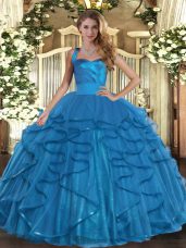 Sleeveless Ruffles Lace Up Quinceanera Gown
