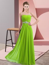 Top Selling Lace Up Prom Dress Beading Sleeveless Floor Length