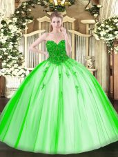 Luxurious Sleeveless Lace Up Floor Length Beading Sweet 16 Quinceanera Dress