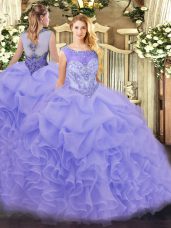Sleeveless Beading and Ruffles Zipper Vestidos de Quinceanera