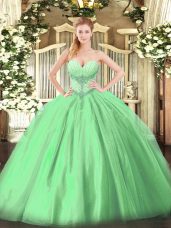 Eye-catching Beading 15 Quinceanera Dress Lace Up Sleeveless Floor Length