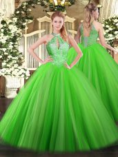 Sleeveless Sequins Floor Length Quinceanera Gown