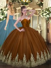 Popular Tulle Sleeveless Floor Length Quinceanera Dress and Appliques