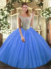 Sleeveless Lace Up Floor Length Beading Sweet 16 Quinceanera Dress