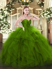 New Arrival Sleeveless Ruffles Zipper Quinceanera Dress