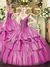Floor Length Ball Gowns Sleeveless Lilac Vestidos de Quinceanera Lace Up