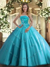 Artistic Sleeveless Beading and Appliques and Ruffled Layers Lace Up 15 Quinceanera Dress