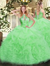Sleeveless Lace Up Floor Length Beading Vestidos de Quinceanera