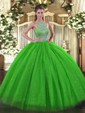 Beading Quinceanera Dresses Lace Up Sleeveless Floor Length