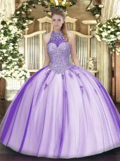 Sleeveless Beading and Appliques Lace Up Quinceanera Dress