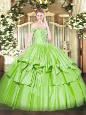 Colorful Lace Up Sweet 16 Dresses Beading and Ruffled Layers Sleeveless Floor Length