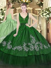 Gorgeous Sleeveless Zipper Floor Length Beading and Embroidery Sweet 16 Dress