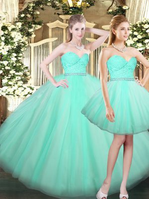 Beauteous Floor Length Lace Up Vestidos de Quinceanera Baby Blue for Military Ball and Sweet 16 and Quinceanera with Ruching