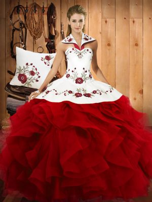 Designer Floor Length Ball Gowns Sleeveless Wine Red Sweet 16 Quinceanera Dress Lace Up