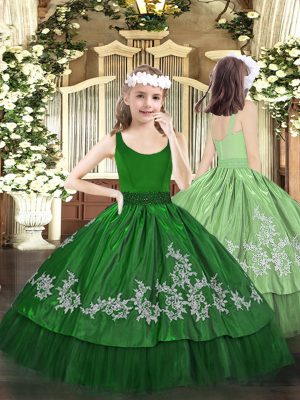 Discount Floor Length Ball Gowns Sleeveless Dark Green Casual Dresses Zipper