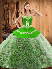 Multi-color Sweetheart Neckline Embroidery Quinceanera Dresses Sleeveless Lace Up
