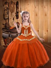 Stunning Sleeveless Lace Up Floor Length Embroidery and Ruffles Teens Party Dress