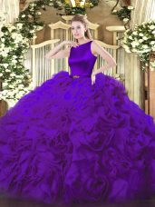Modest Scoop Sleeveless Fabric With Rolling Flowers 15 Quinceanera Dress Belt Clasp Handle