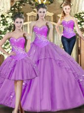 Sleeveless Beading Lace Up Sweet 16 Dress
