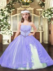 Floor Length Ball Gowns Sleeveless Lavender Teens Party Dress Lace Up