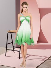 Captivating Empire Multi-color One Shoulder Fading Color Sleeveless Asymmetrical Lace Up