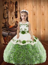 Multi-color Sleeveless Fabric With Rolling Flowers Lace Up Party Dresses for Sweet 16 and Quinceanera