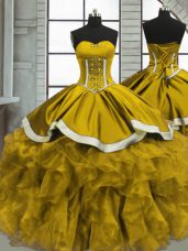 Wonderful Brown Quinceanera Dress Sweetheart Sleeveless Lace Up