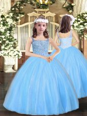 Sleeveless Lace Up Floor Length Beading Party Dresses