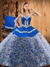 Stunning Multi-color Sweetheart Neckline Embroidery Vestidos de Quinceanera Sleeveless Lace Up