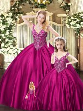 Classical Sleeveless Beading Lace Up Sweet 16 Dress