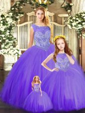 Stunning Sleeveless Lace Up Floor Length Beading Vestidos de Quinceanera