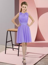 Best Selling Chiffon Scoop Sleeveless Zipper Sequins Wedding Party Dress in Lavender