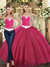 Cute Fuchsia 15th Birthday Dress Military Ball and Sweet 16 and Quinceanera with Ruching Sweetheart Sleeveless Lace Up
