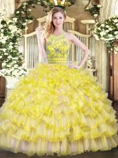 Cheap Sleeveless Beading and Ruffles Zipper Sweet 16 Dresses